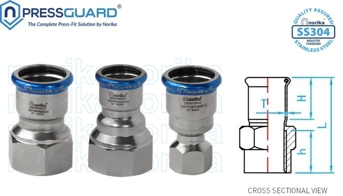 Stainless Steel 304 Press Fit FI Adaptor